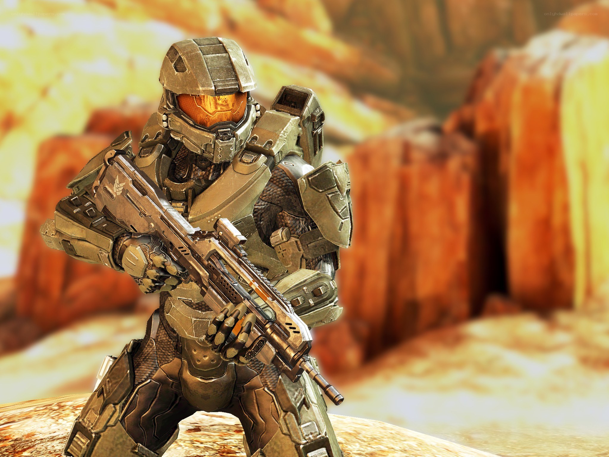 Master Chief in desert terrain