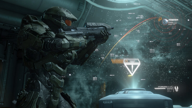 Master Chief in space combat