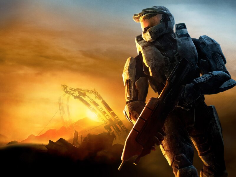 Master Chief stands in sunset