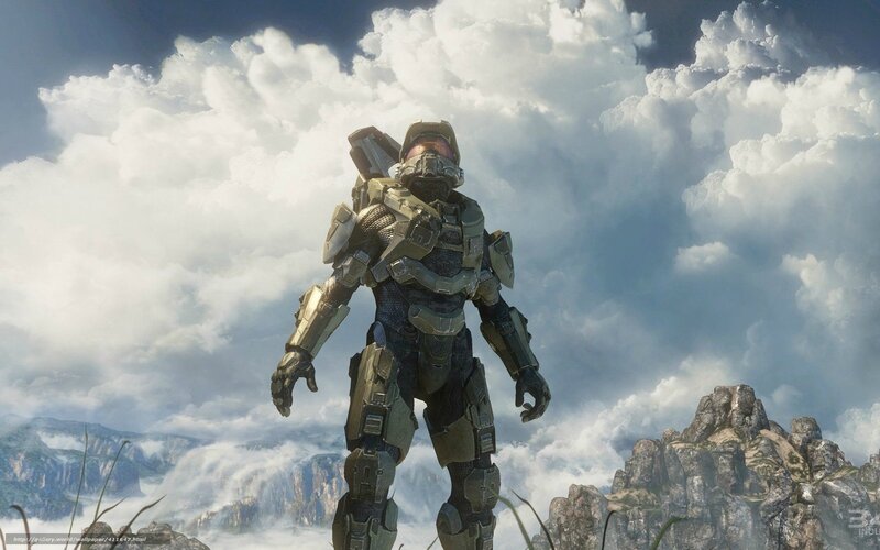 Master Chief stands on a cliff