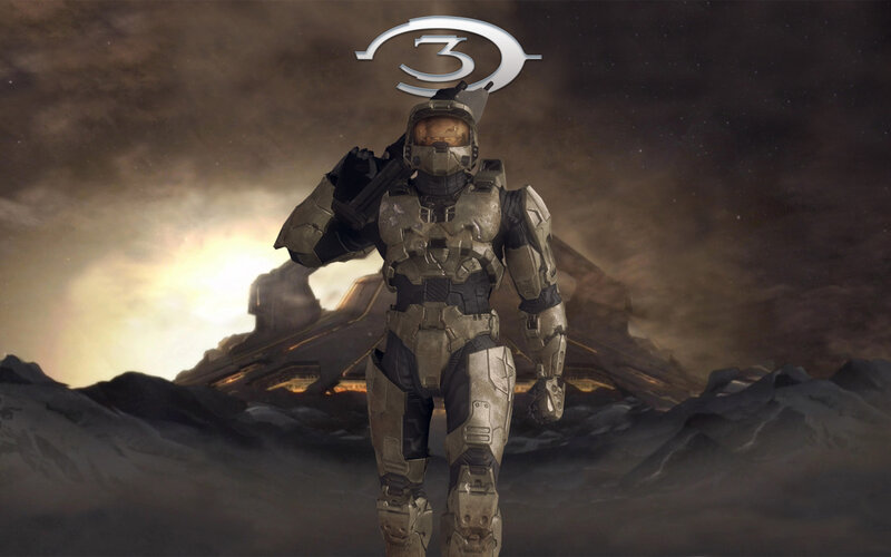 Master Chief stands on alien planet