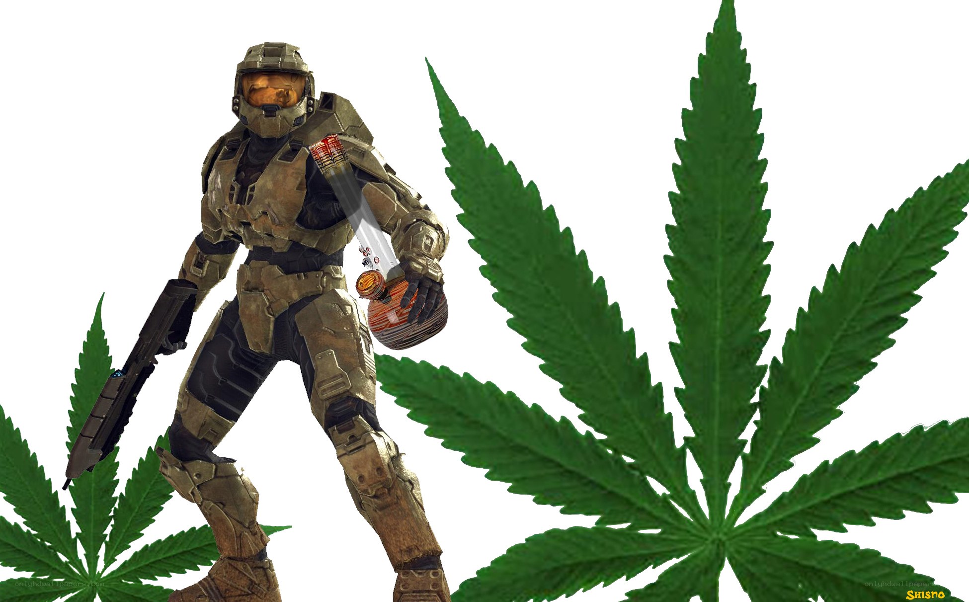 Master Chief with bong