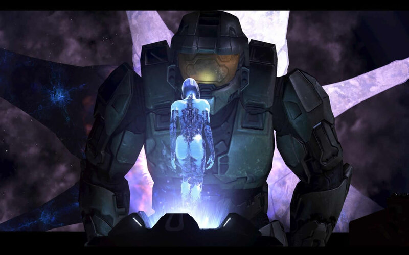 Master Chief with hologram