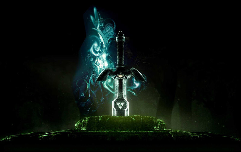 Master Sword in a dark cave