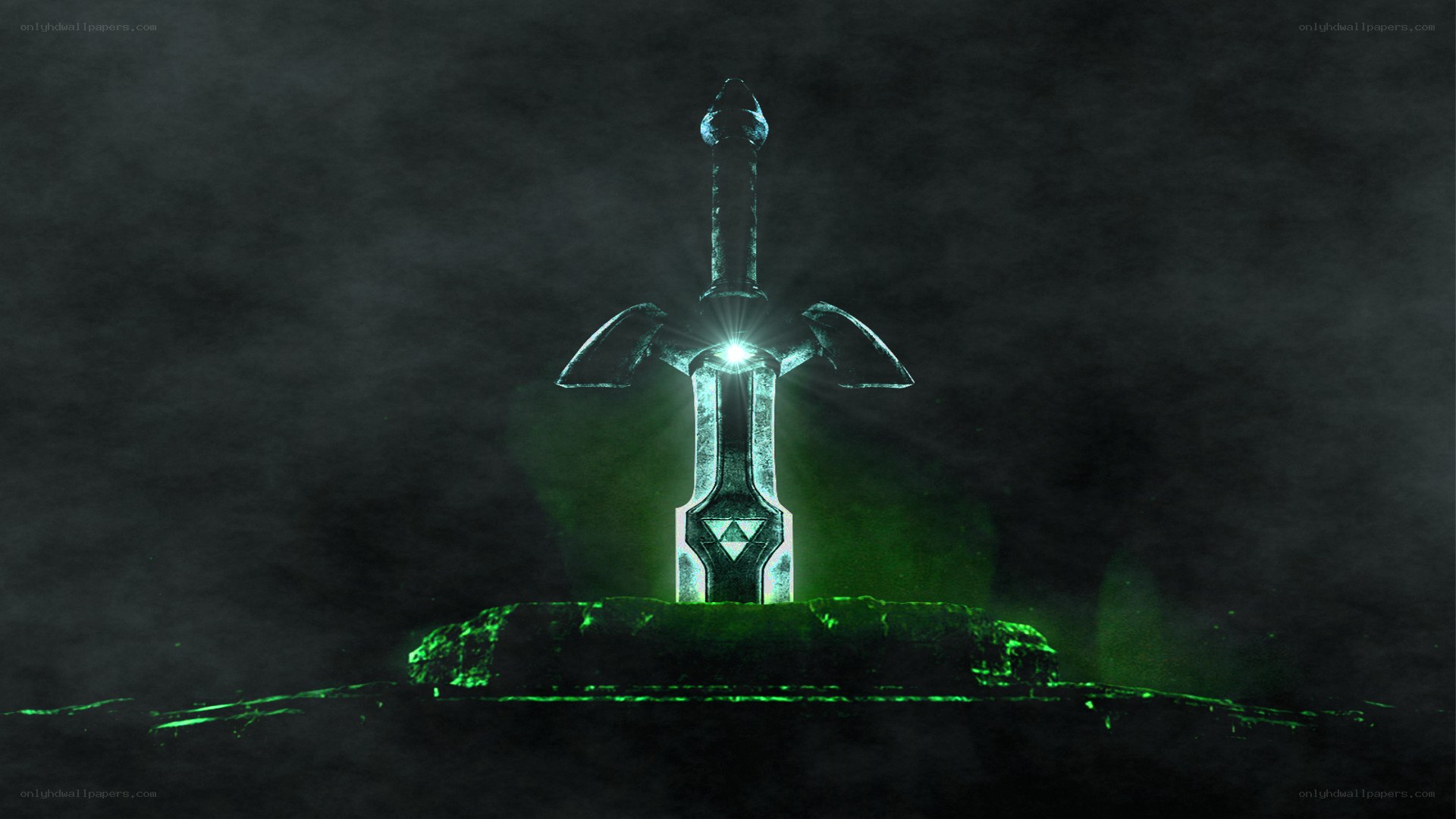 Master Sword in a dark cave