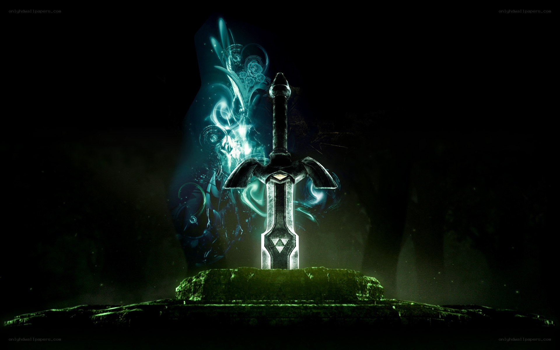 Master Sword in a dark chamber