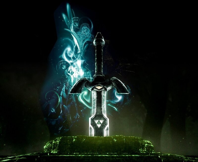 Master Sword in a mystical setting