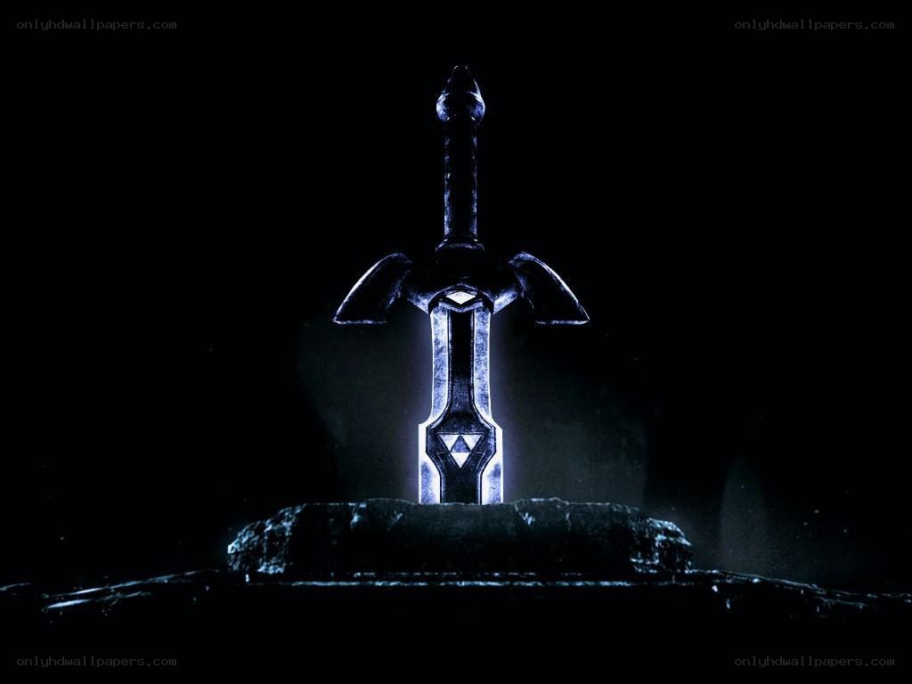 Master Sword in dark chamber