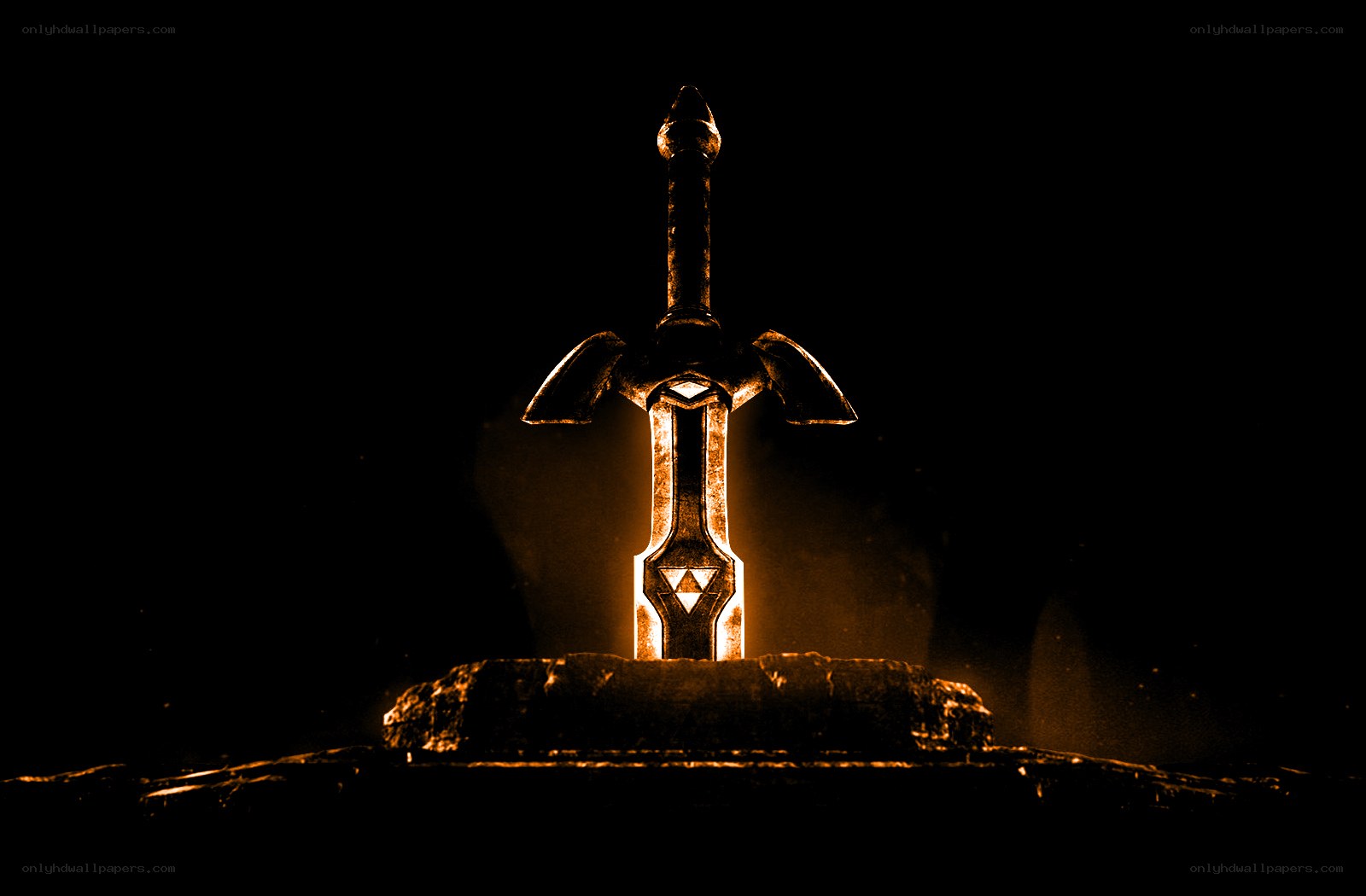 Master Sword in dark chamber
