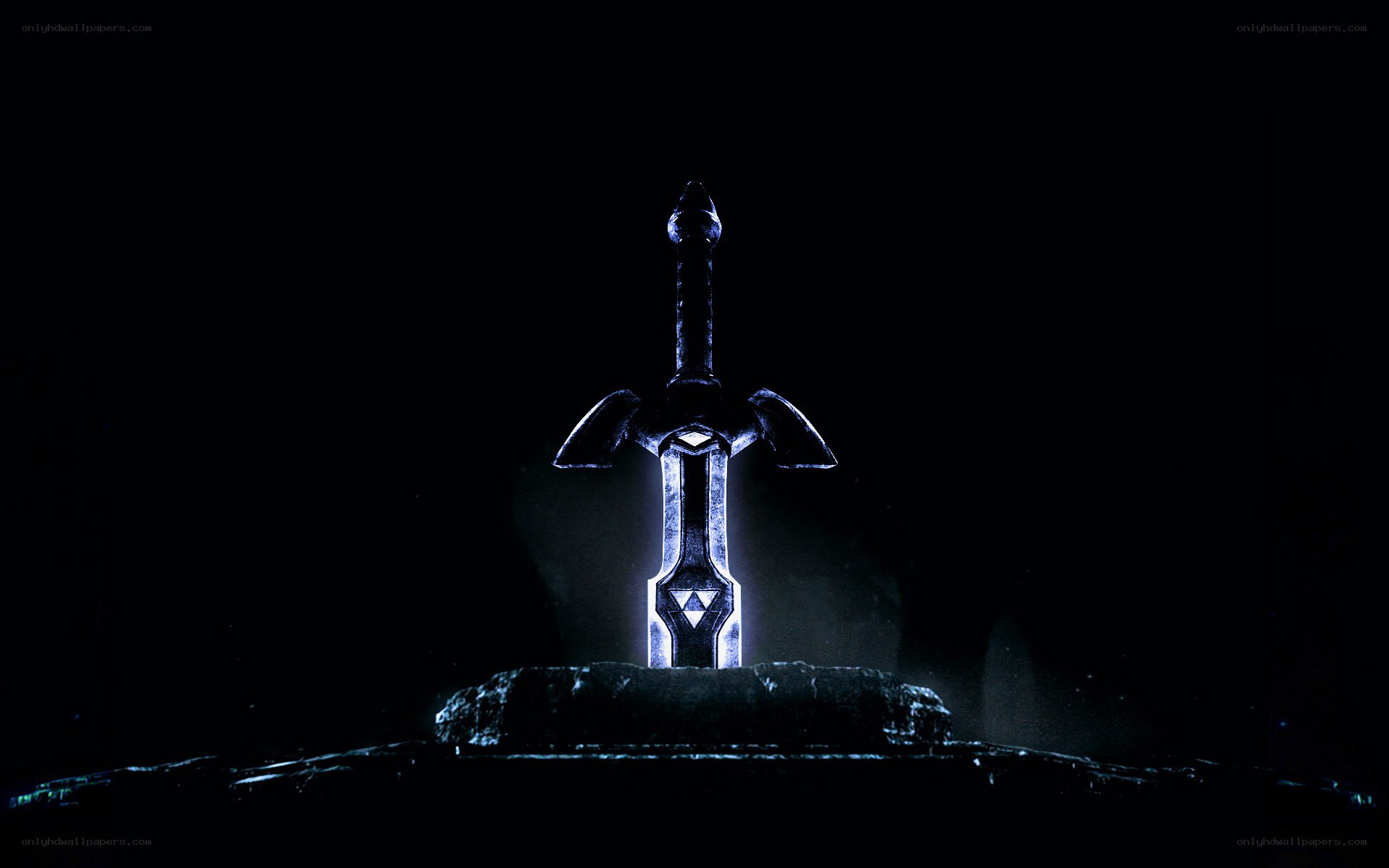Master Sword in dark chamber