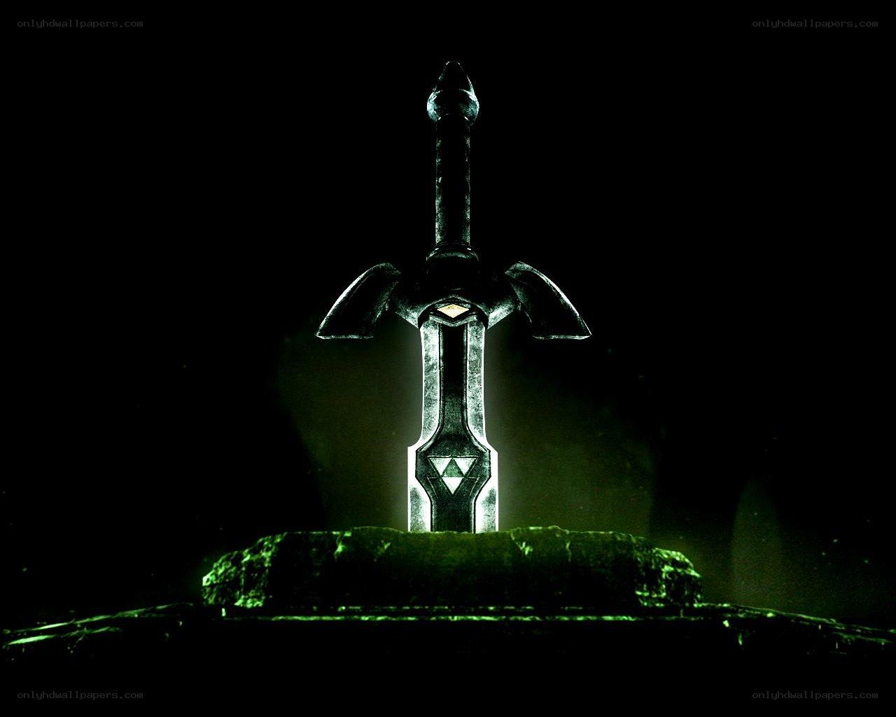 Master Sword in dark chamber