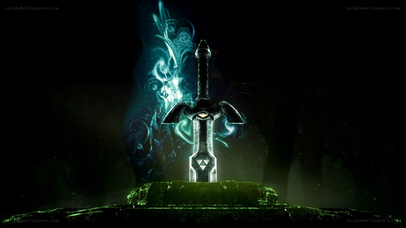 Master Sword in dark chamber