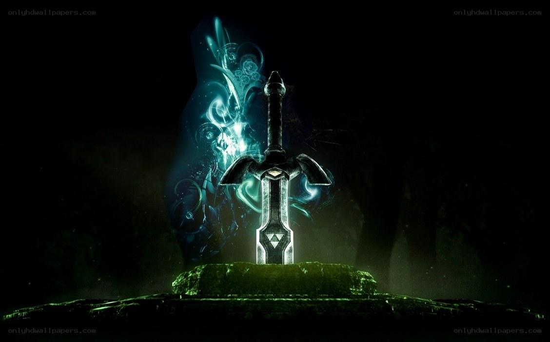 Master Sword in dark chamber