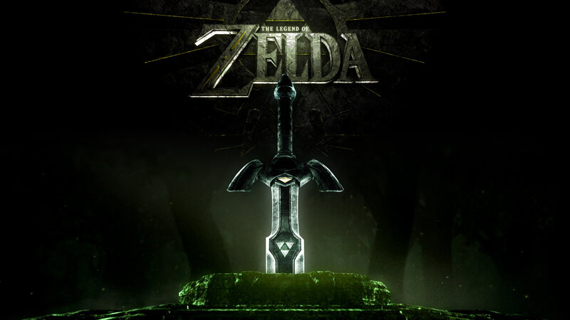 Master Sword in Pedestal — Black