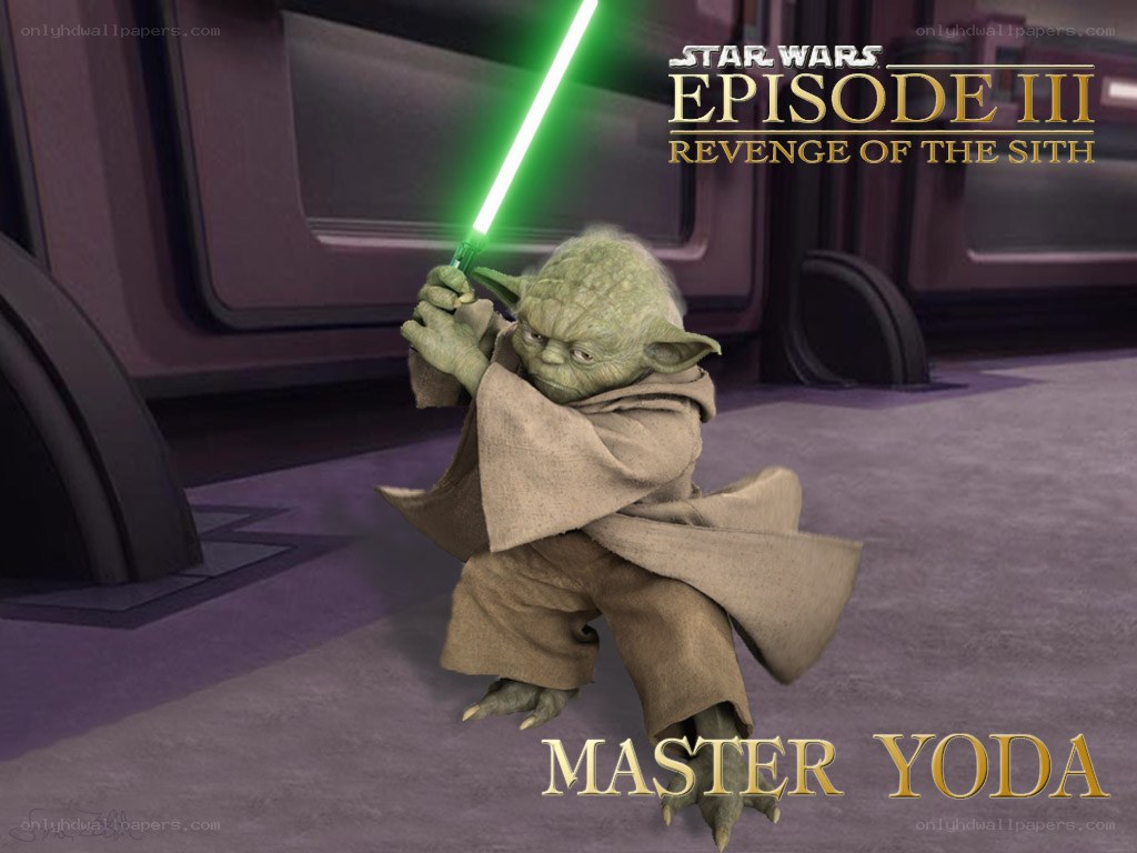 Master Yoda with green lightsaber