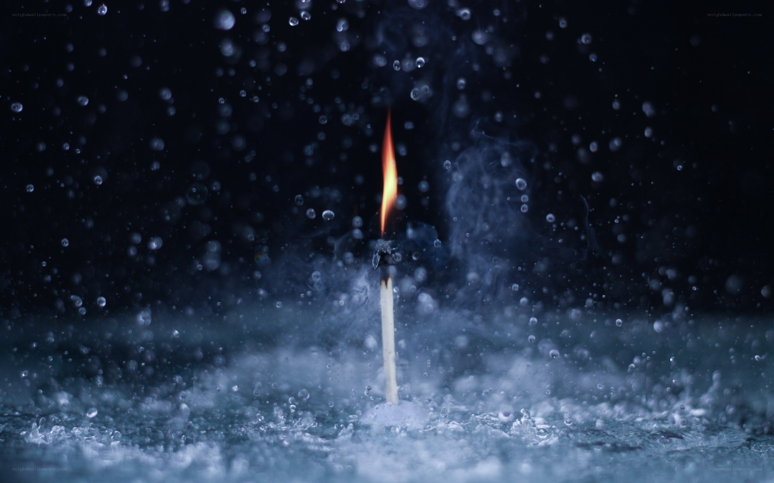 match burning in water
