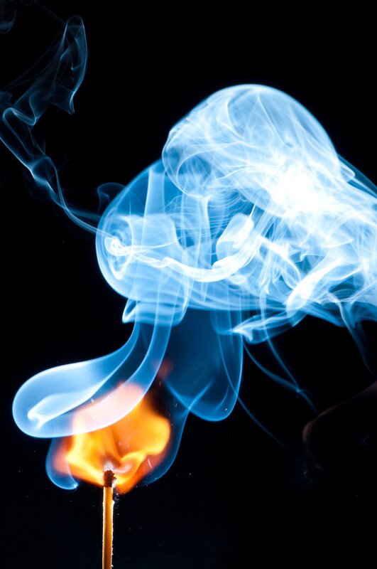 match flame and smoke