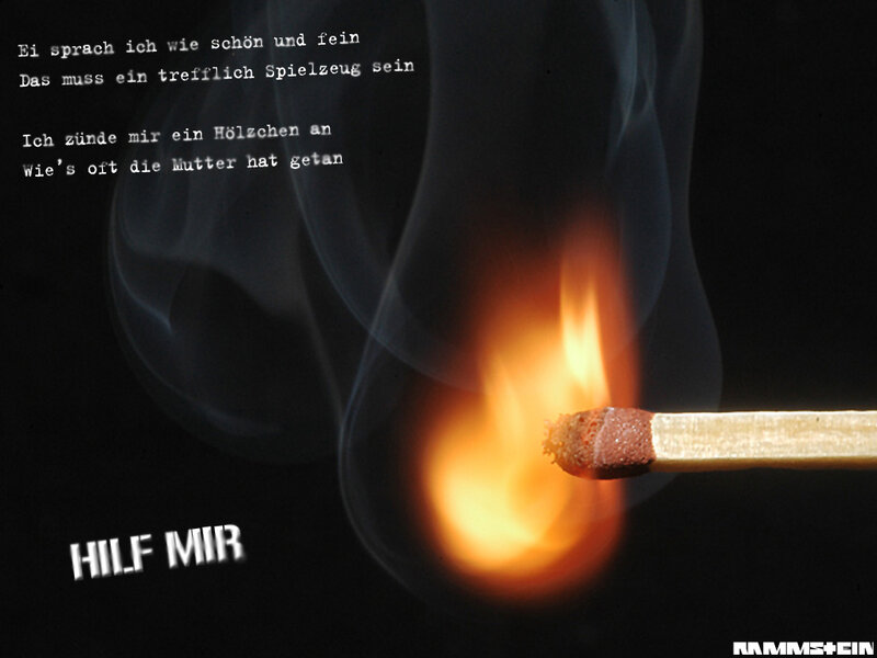 Match flame with German text