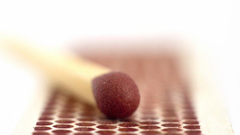 Match Head on Matchbox