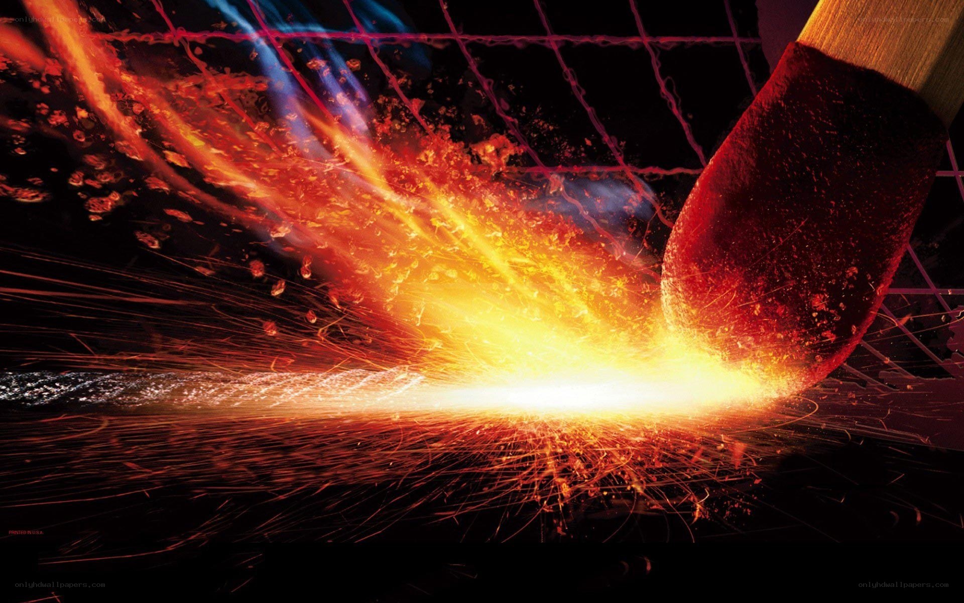 match igniting with sparks