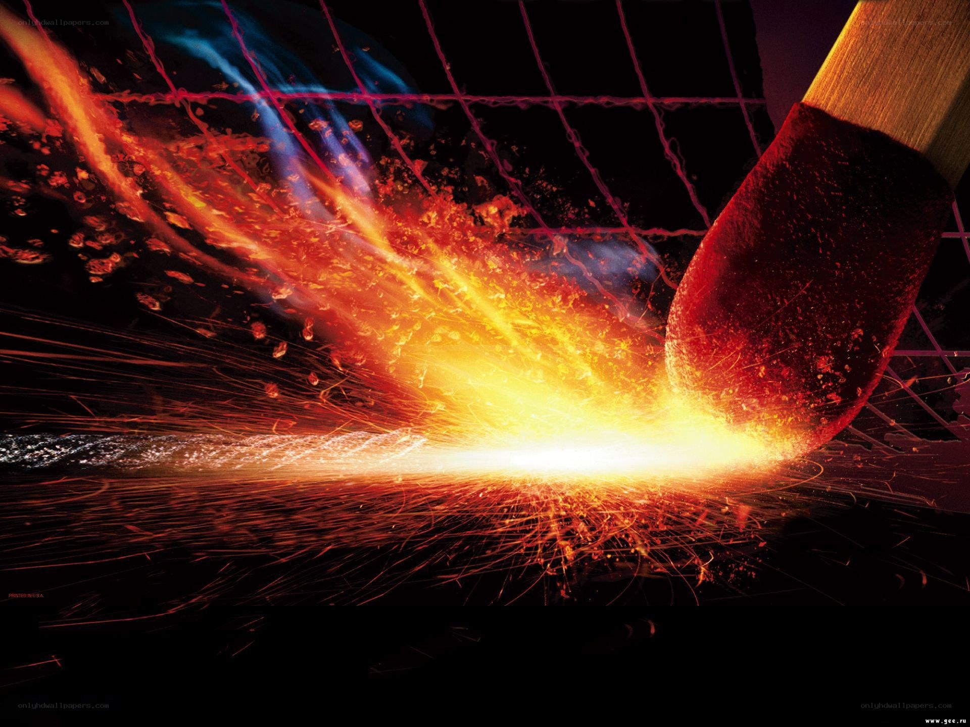 Match igniting with sparks