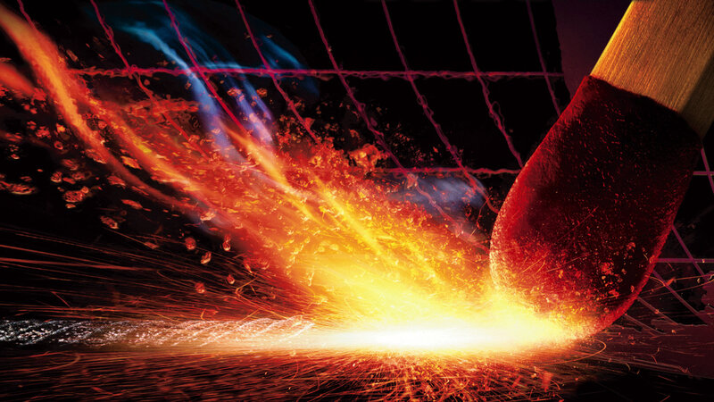 match igniting with sparks