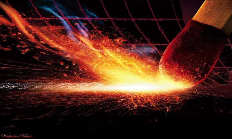 match igniting with sparks