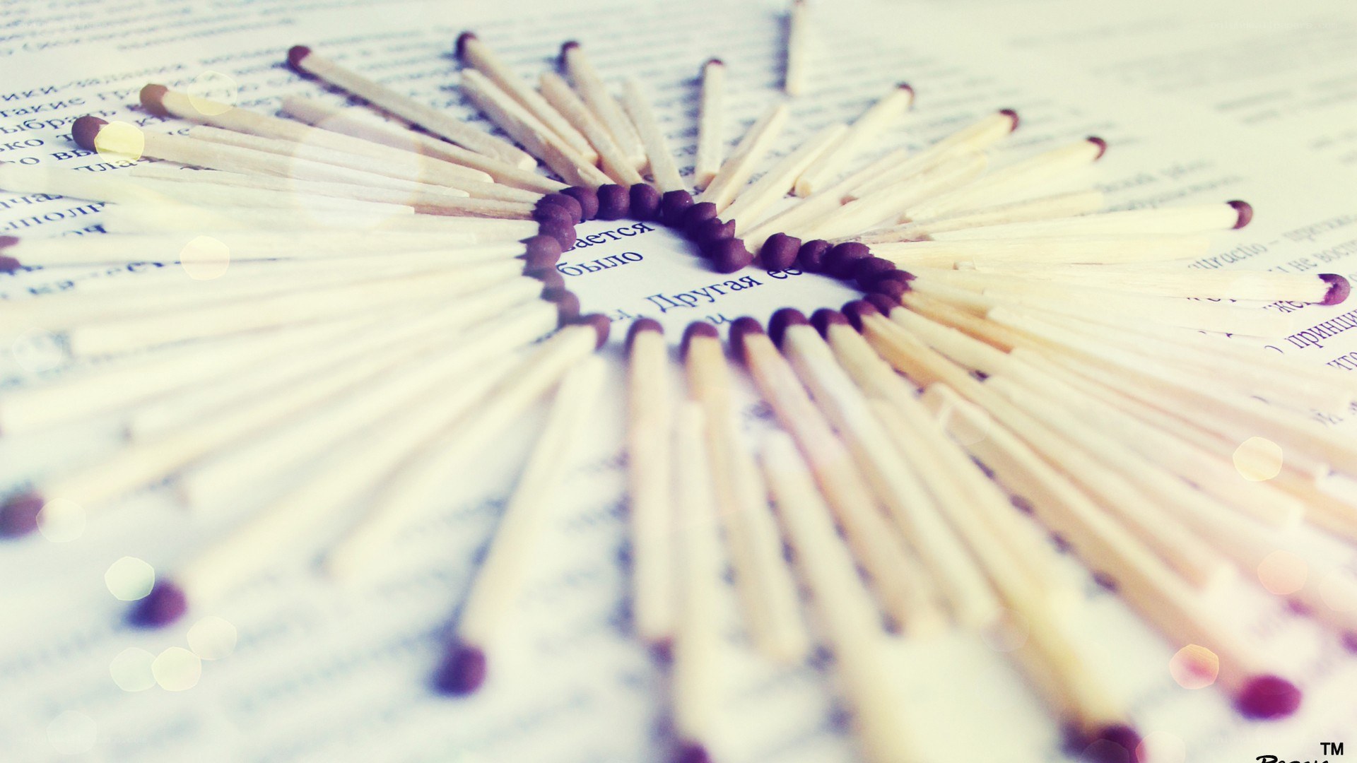 matches arranged in heart shape