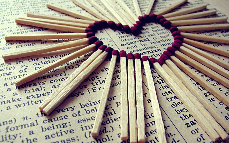 Matches Arranged in Heart Shape — Brown
