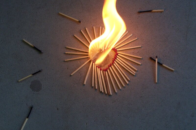 Matchstick fire art