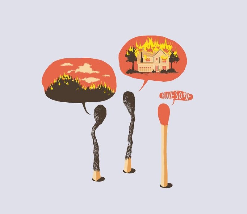 Matchstick fire progression