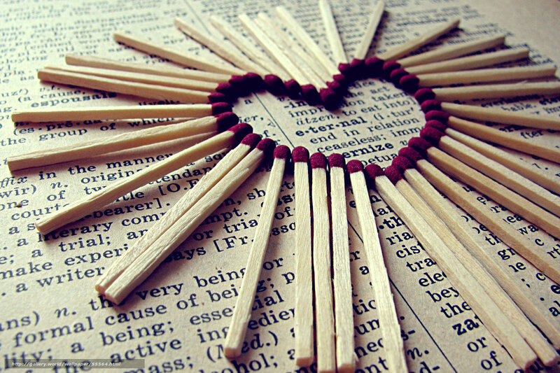 matchsticks arranged in a heart