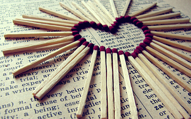 Matchsticks Arranged in Heart
