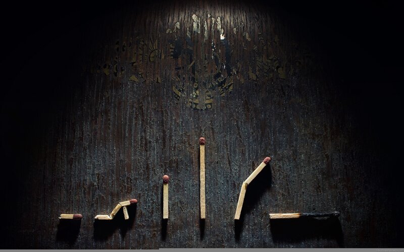 Matchsticks on Wood