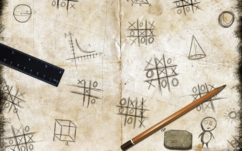 math doodles on old paper