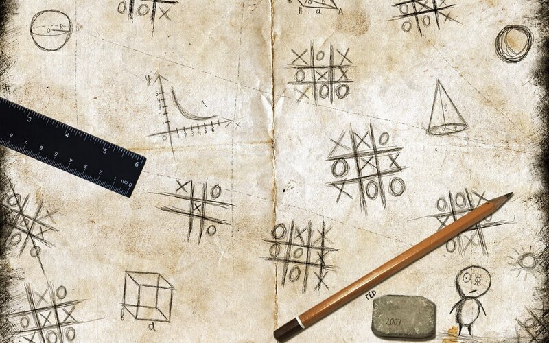 math doodles on old paper