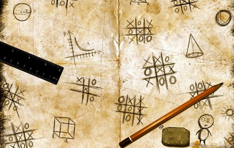 math doodles on old paper