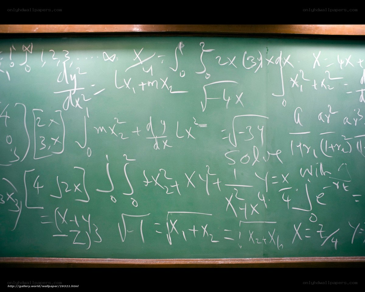 math equations on a chalkboard