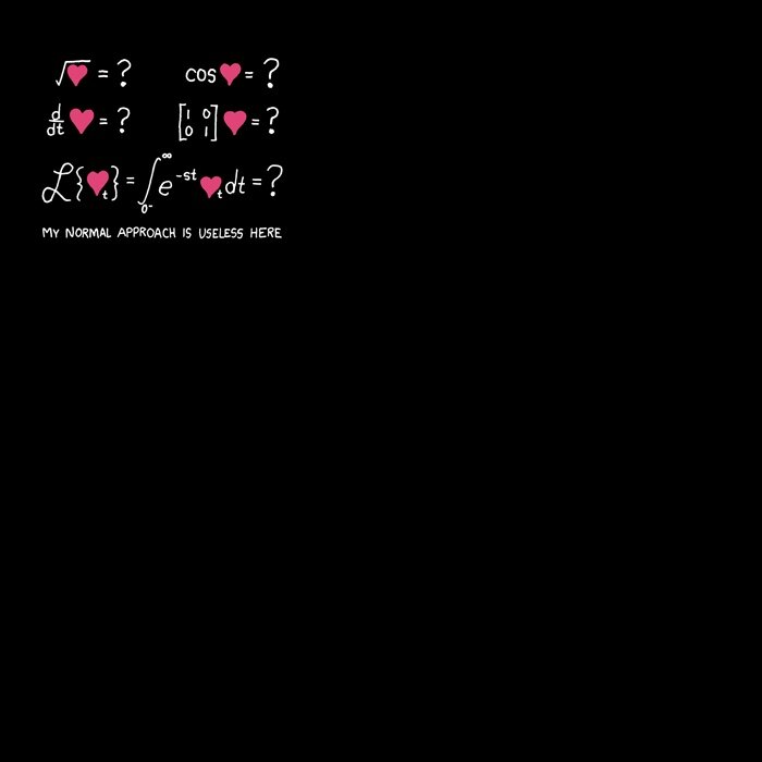 Math equations with hearts