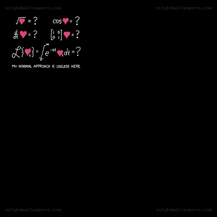 Math equations with hearts