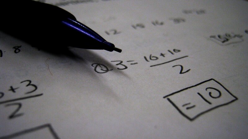math homework with pen