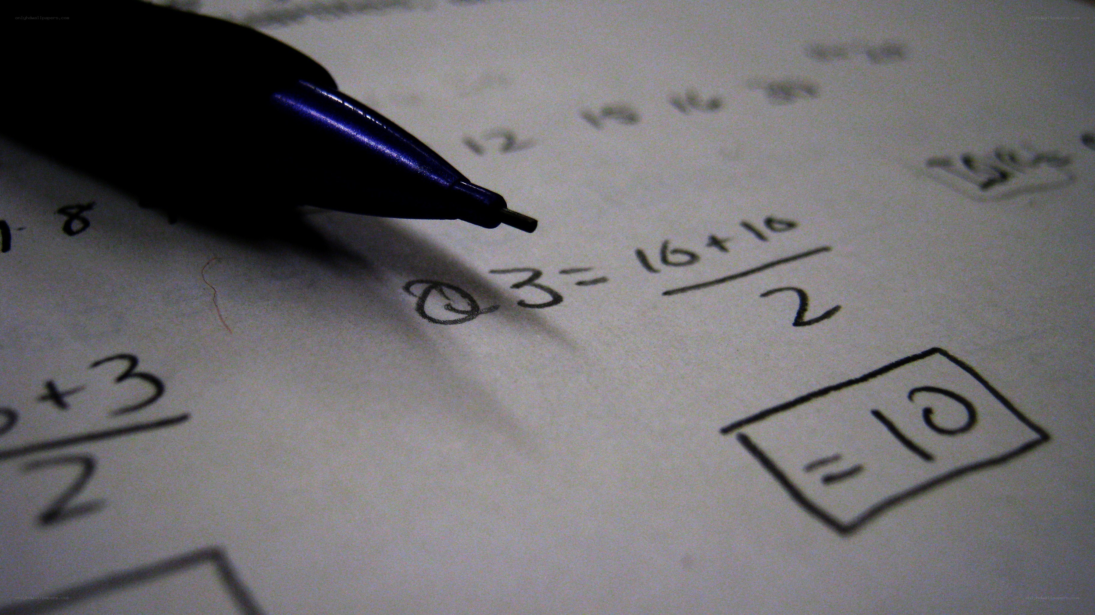 math homework with pen