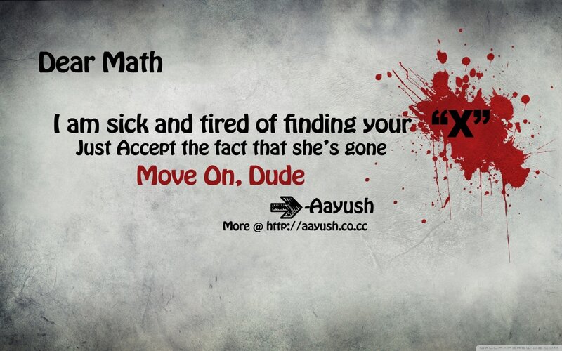 Math joke with blood splatter