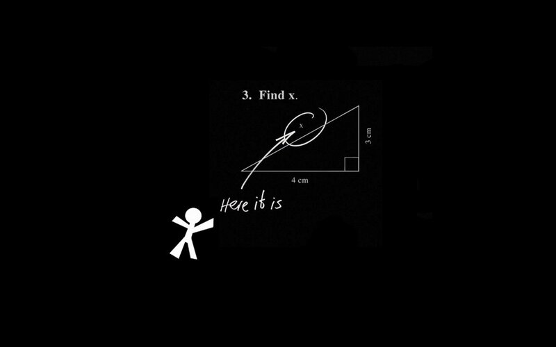 Math problem with stick figure
