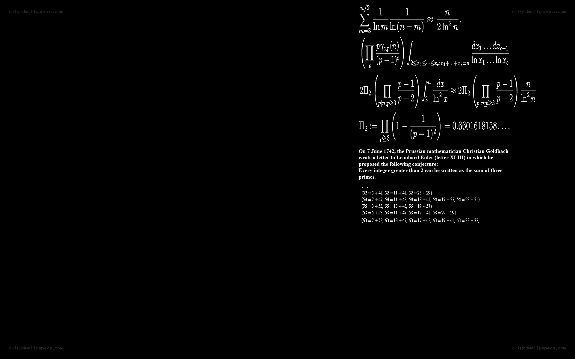 Mathematical conjecture and formulas
