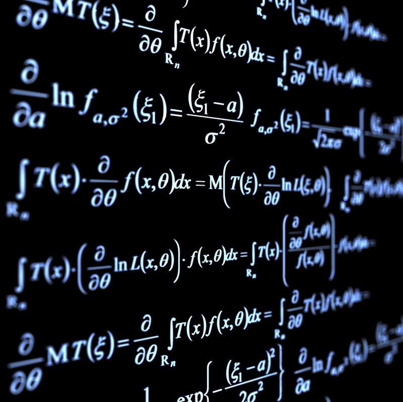 mathematical equations on black background