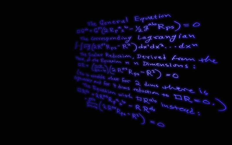 Mathematical equations on black background