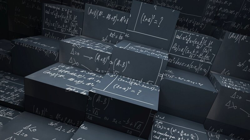 Mathematical Equations on Blocks — Black, Academic