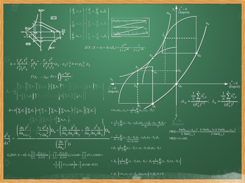 Mathematical Equations on Chalkboard — Green