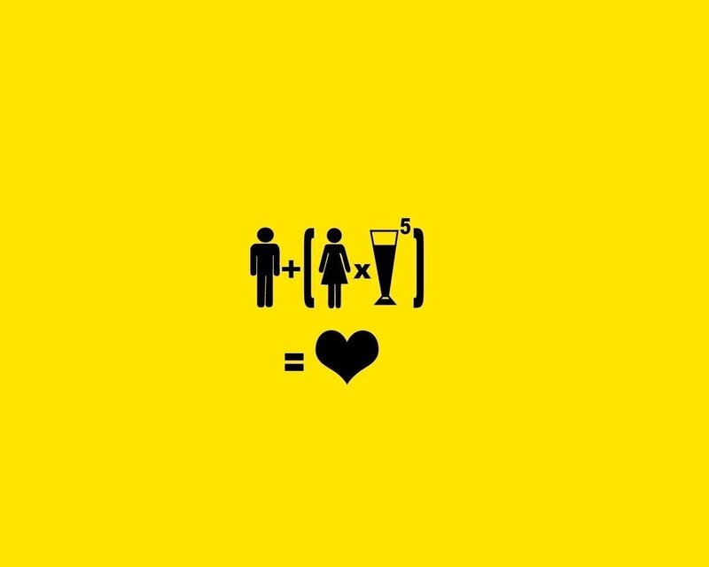 Mathematical Love Equation — Yellow, Playful